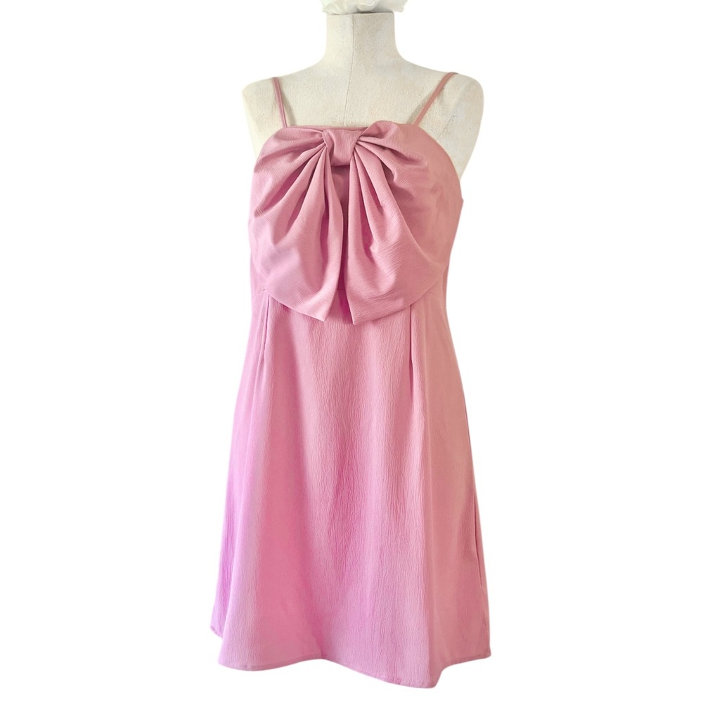 size L - bubblegum pink mini bow dress